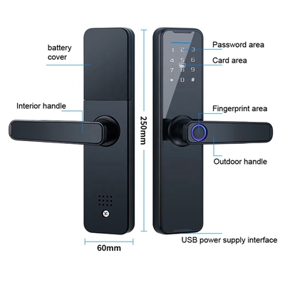 O FCC toma as impressões digitais a fechadura da porta de Tuya APP Digital da espessura da fechadura da porta 50mm de Smart