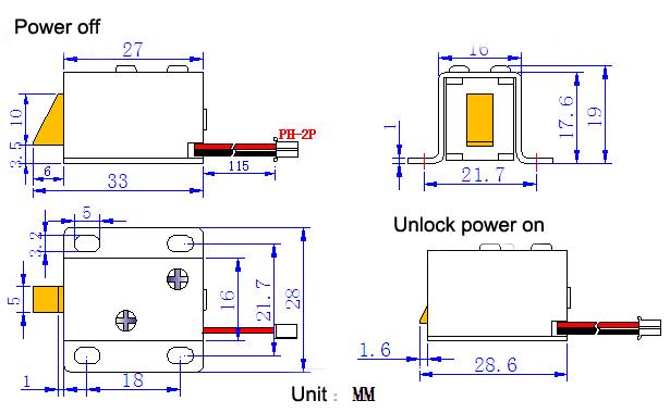 cor elétrica da prata do fechamento do armário da C.C. 12V para a porta de fechamento eletrônica do solenoide