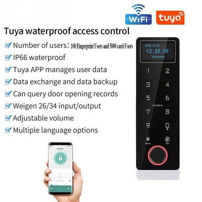 Tuya Impermeável Impressão Digital Senha Cartão de Acesso Biométrico