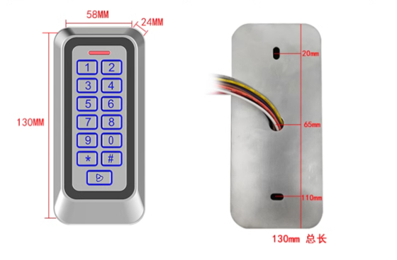 Controle de Acesso Autônomo com Teclado e Cartão RFID em Caixa Metálica IP67 à Prova d'Água, com 1000 Usuários