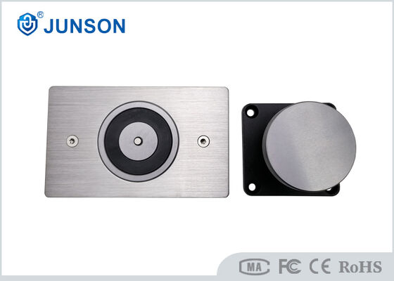 Retentor de porta eletromagnético em aço inoxidável 304 com botão de liberação manual para operação em 12V/24V DC