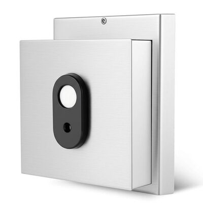 Retentor de porta eletromagnético em aço inoxidável 304 com botão de liberação manual para operação em 12V/24V DC