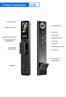 Bloqueio à prova d'água TTlock Tuya App Impressões digitais Código Cartão Chave Smart Door Lock