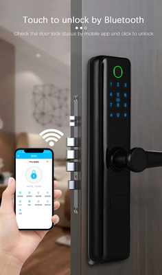 Padrão 6068 da fechadura da porta do sensor da impressão digital de Bluetooth do preto do FCC para apartamentos