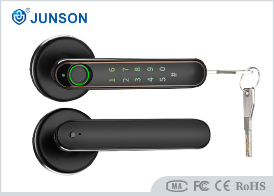 App curvado de Bluetooth Tuya da cor do preto da fechadura da porta da impressão digital do punho